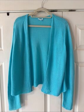 J. Jill Turquoise Open-Front Women's Cardigan